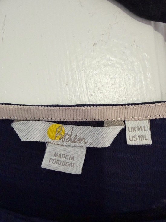 Boden Navy Dress with Cream Polka Dots - Picture 3 of 3